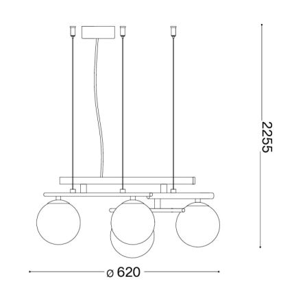 Ideal Lux - LED luster na lanku ATLAS 4xG9/3W/230V čierny