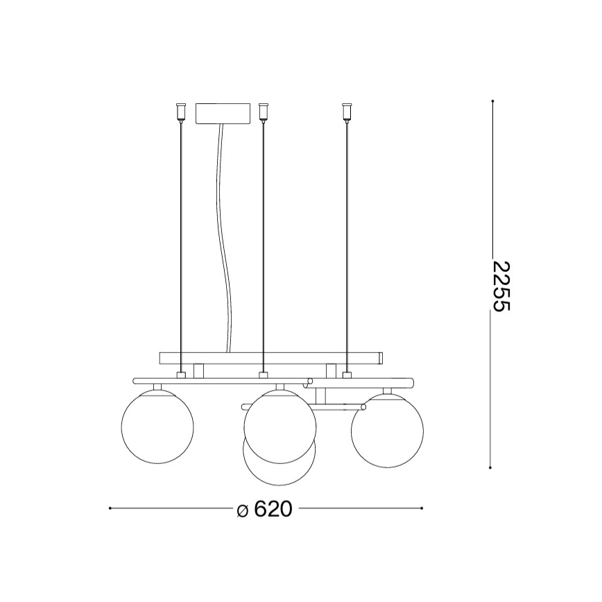 Ideal Lux - LED luster na lanku ATLAS 4xG9/3W/230V čierny