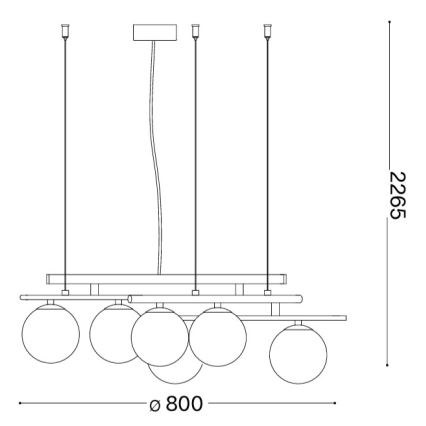 Ideal Lux - LED luster na lanku ATLAS 6xG9/3W/230V zlatý