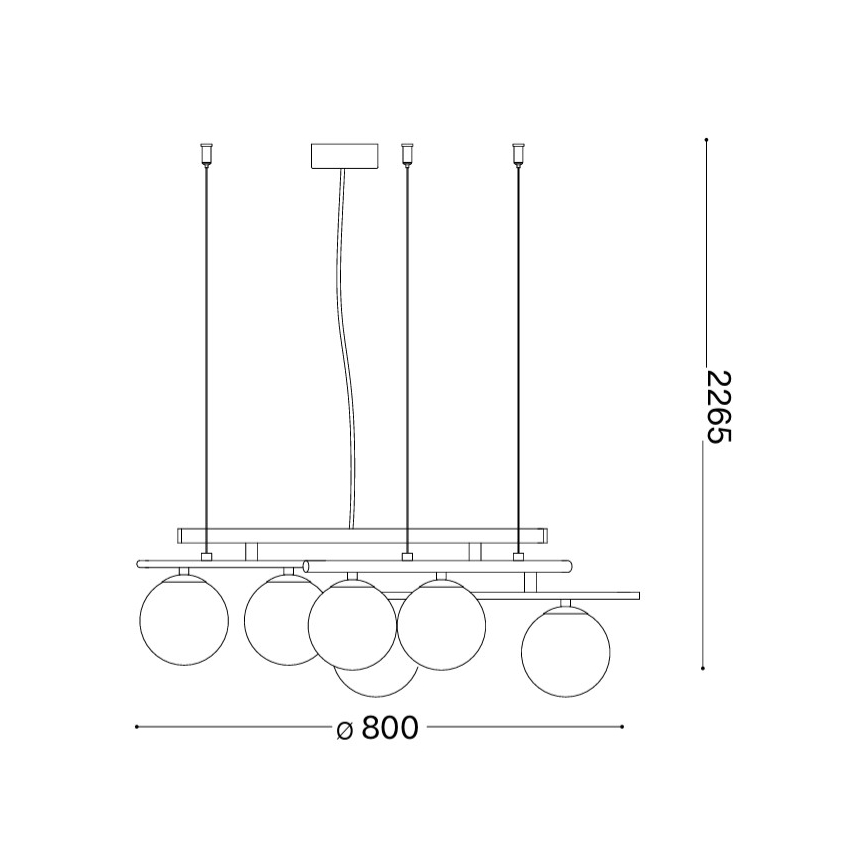 Ideal Lux - LED luster na lanku ATLAS 6xG9/3W/230V zlatý