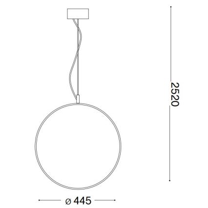 Ideal Lux - LED Luster na lanku CIRCUS LED/29W/230V pr. 44 cm CRI 90 čierna