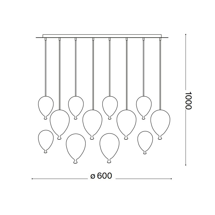 Ideal Lux - LED Luster na lanku CLOWN 12xG9/3W/230V pr. 60 cm pestrofarebná