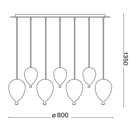 Ideal Lux - LED Luster na lanku CLOWN 7xG9/3W/230V 80 cm pestrofarebná
