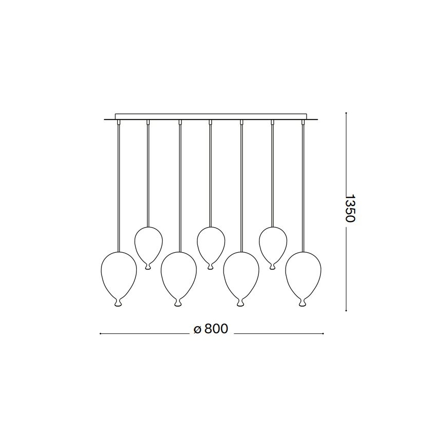 Ideal Lux - LED Luster na lanku CLOWN 7xG9/3W/230V 80 cm pestrofarebná