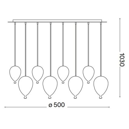 Ideal Lux - LED Luster na lanku CLOWN 8xG9/3W/230V pr. 50 cm pestrofarebná