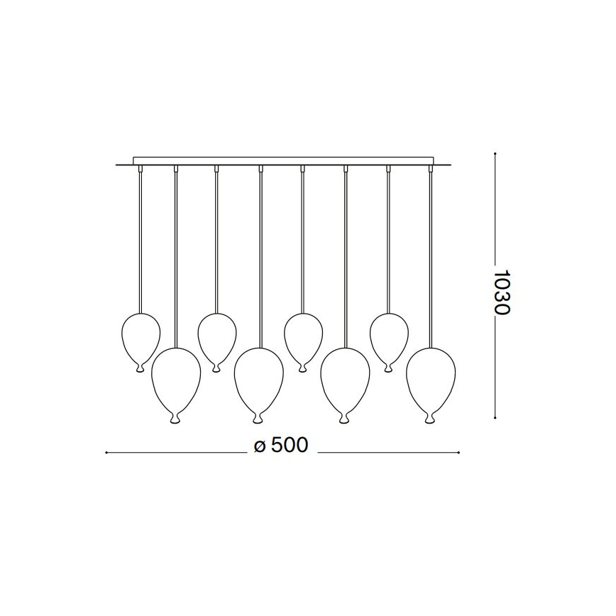 Ideal Lux - LED Luster na lanku CLOWN 8xG9/3W/230V pr. 50 cm pestrofarebná