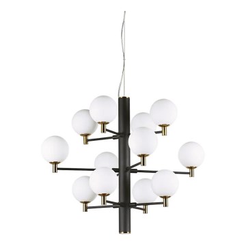 Ideal Lux - LED Luster na lanku COPERNICO 12xG9/3W/230V pr. 71 cm čierna