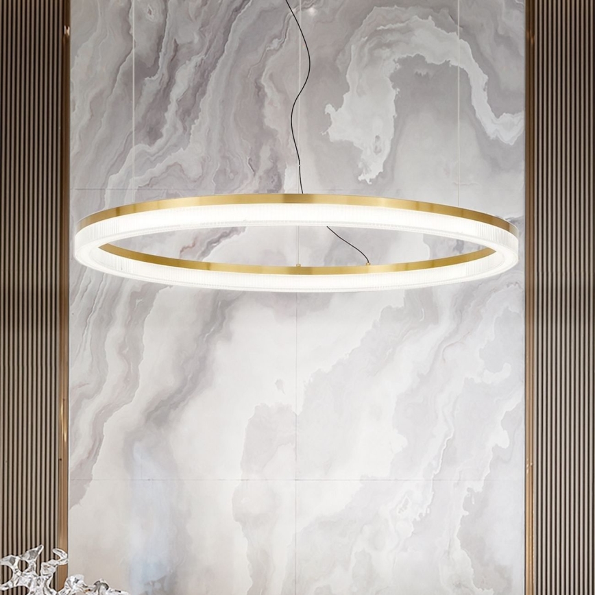 Ideal Lux - LED Luster na lanku CROWN LED/42W/230V 3000K pr. 80 cm CRI 90 mosadz