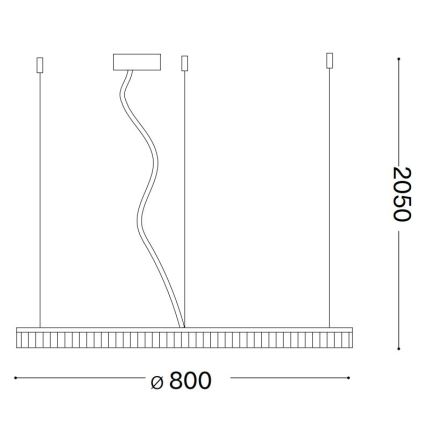Ideal Lux - LED Luster na lanku CROWN LED/42W/230V 3000K pr. 80 cm CRI 90 mosadz