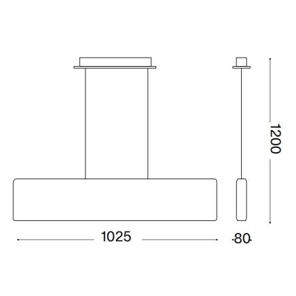 Ideal Lux - LED Luster na lanku DESK LED/32W/230V 102,5 cm CRI 90 biela
