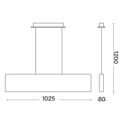 Ideal Lux - LED Luster na lanku DESK LED/32W/230V 102,5 cm CRI 90 čierna
