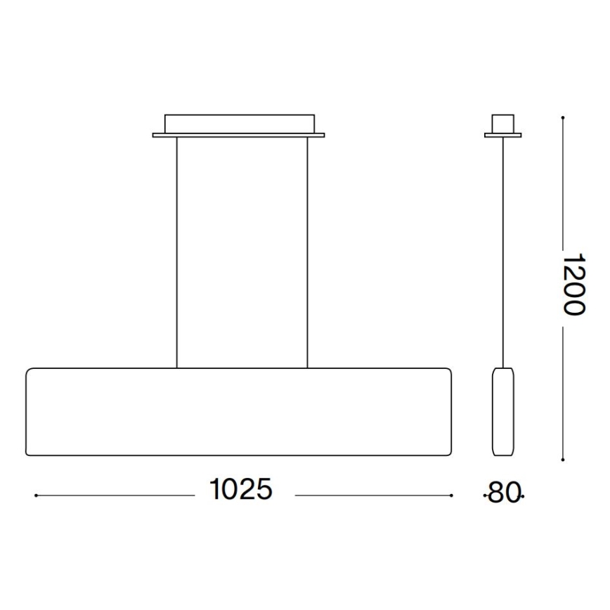 Ideal Lux - LED Luster na lanku DESK LED/32W/230V 102,5 cm CRI 90 čierna