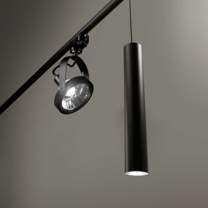 Ideal Lux - LED Luster na lanku do lištového systému LOOK 1xGU10/7W/230V CRI90 čierna
