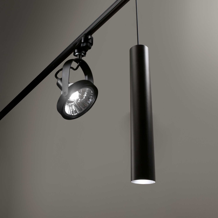 Ideal Lux - LED Luster na lanku do lištového systému LOOK 1xGU10/7W/230V CRI90 čierna