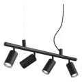 Ideal Lux - LED Luster na lanku DYNAMITE 4xGU10/7W/230V CRI 90 čierna