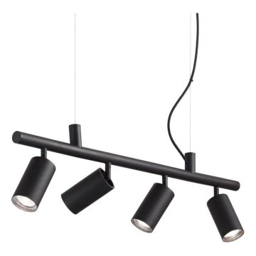 Ideal Lux - LED Luster na lanku DYNAMITE 4xGU10/7W/230V CRI 90 čierna