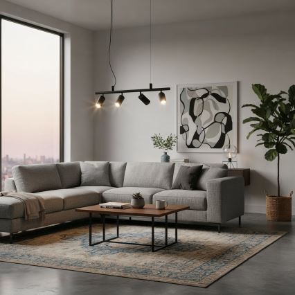 Ideal Lux - LED Luster na lanku DYNAMITE 4xGU10/7W/230V CRI 90 čierna