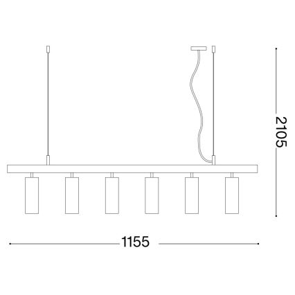 Ideal Lux - LED Luster na lanku DYNAMITE 6xGU10/7W/230V CRI 90 čierna