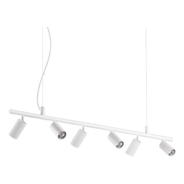 Ideal Lux - LED Luster na lanku DYNAMITE 6xGU10/7W/230V CRI 90 biela