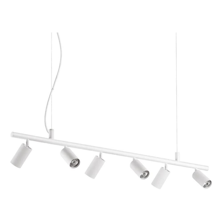 Ideal Lux - LED Luster na lanku DYNAMITE 6xGU10/7W/230V CRI 90 biela
