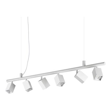 Ideal Lux - LED luster na lanku DYNAMITE 6xGU10/7W/230V CRI 90 biela