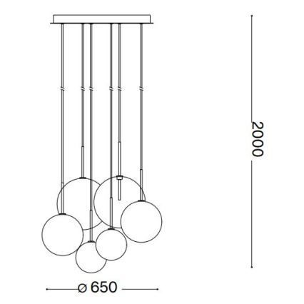 Ideal Lux - LED Luster na lanku EQUINOXE 6xG4/2W/230V pr. 65 cm lesklý chróm/dymová