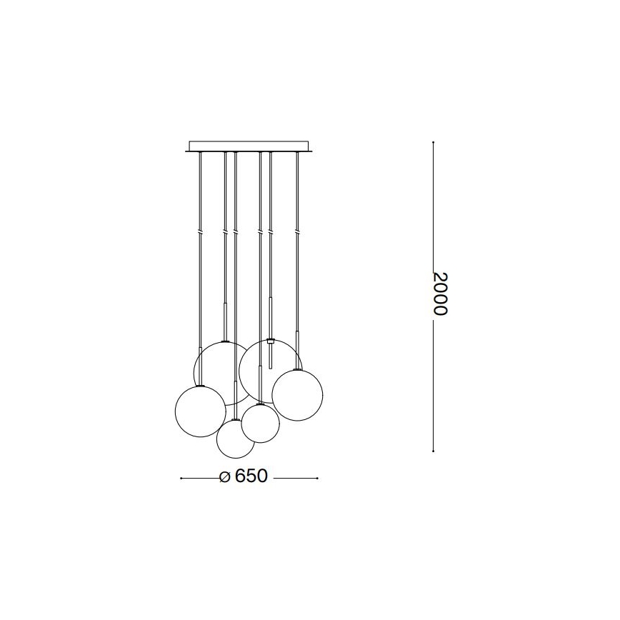 Ideal Lux - LED Luster na lanku EQUINOXE 6xG4/2W/230V pr. 65 cm lesklý chróm/dymová