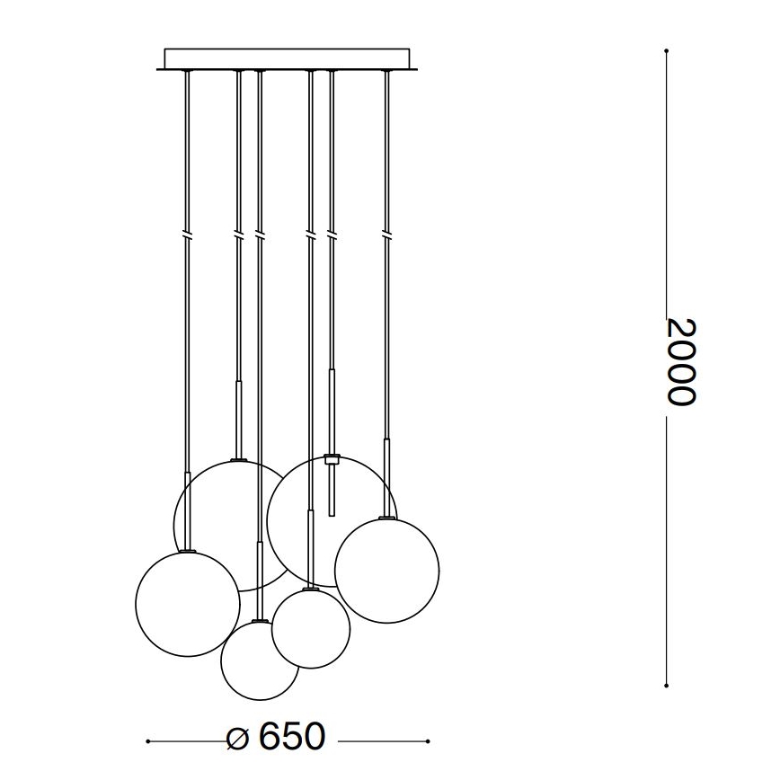 Ideal Lux - LED Luster na lanku EQUINOXE 6xG4/2W/230V pr. 65 cm mosadz/číra