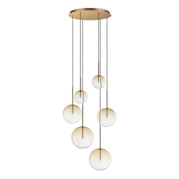 Ideal Lux - LED Luster na lanku EQUINOXE 6xG4/2W/230V pr. 65 cm mosadz/dymová