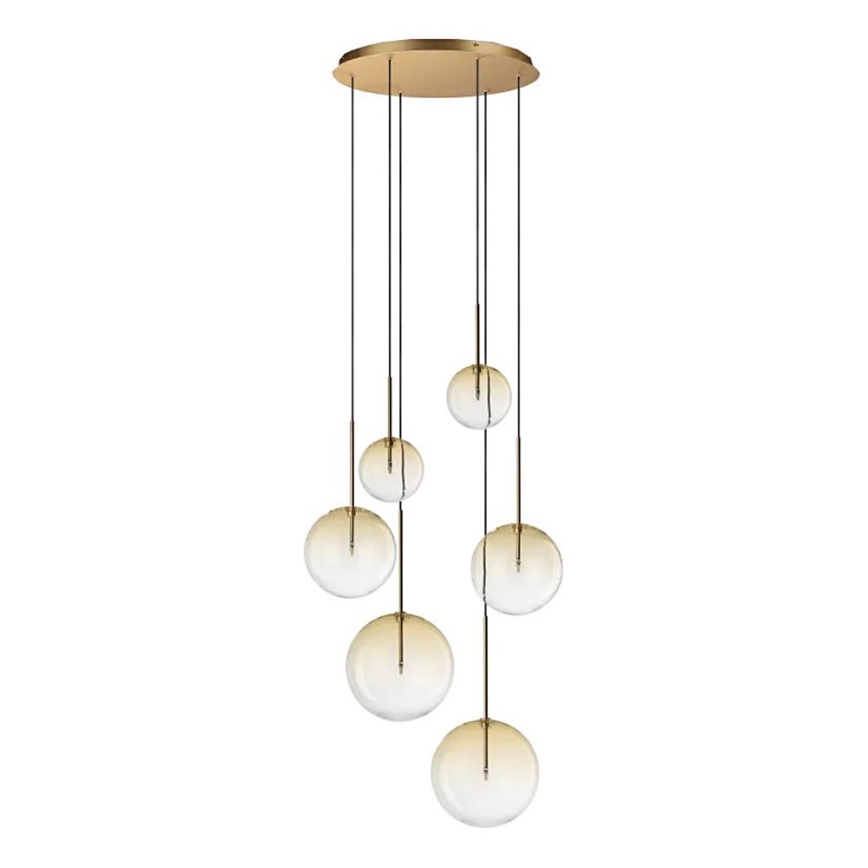 Ideal Lux - LED Luster na lanku EQUINOXE 6xG4/2W/230V pr. 65 cm mosadz/dymová