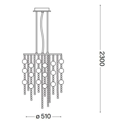 Ideal Lux - LED Krištáľový luster na lanku EVASIONE 10xG9/3W/230V pr. 51 cm lesklý chróm
