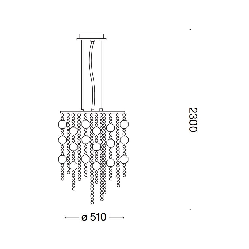Ideal Lux - LED Krištáľový luster na lanku EVASIONE 10xG9/3W/230V pr. 51 cm lesklý chróm