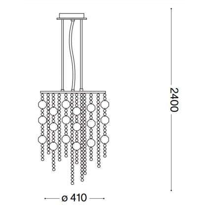 Ideal Lux - LED Krištáľový luster na lanku EVASIONE 8xG9/3W/230V pr. 41 cm lesklý chróm
