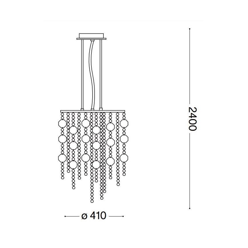 Ideal Lux - LED Krištáľový luster na lanku EVASIONE 8xG9/3W/230V pr. 41 cm lesklý chróm
