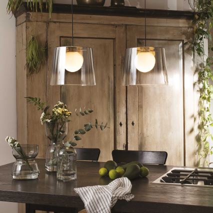 Ideal Lux - LED Luster na lanku FADE 1xG9/3W/230V pr. 27,3 cm zlatá/dymová