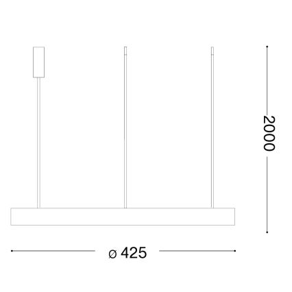 Ideal Lux - LED luster na lanku GEMINI LED/36W/230V 4000K pr. 42,5 cm CRI 90 mosadz