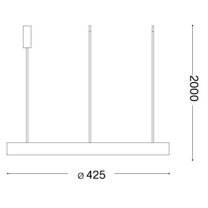 Ideal Lux - LED Luster na lanku GEMINI LED/38W/230V pr. 42,5 cm CRI 90 čierna