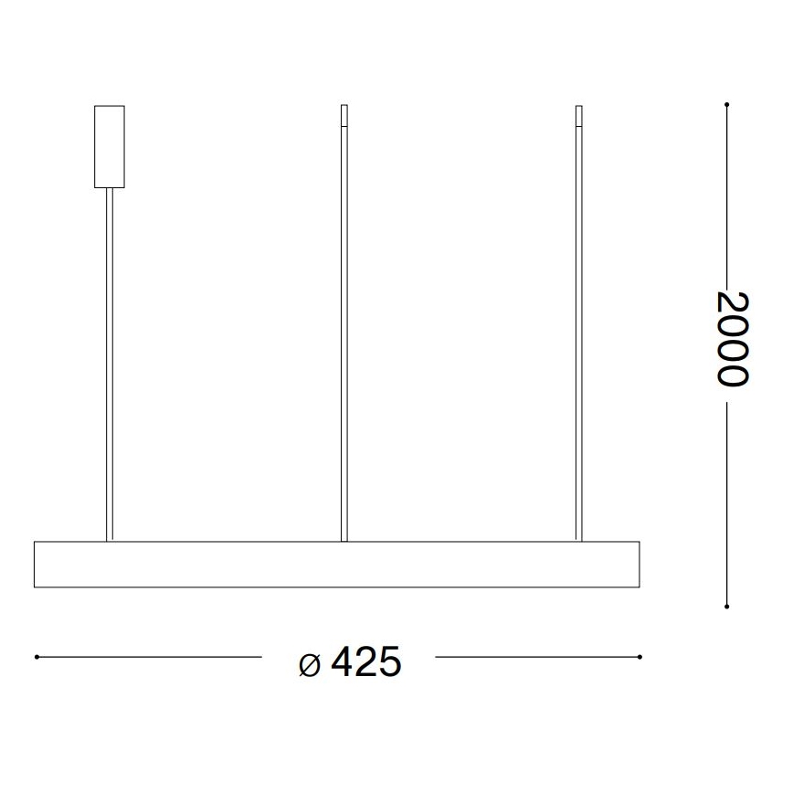 Ideal Lux - LED Luster na lanku GEMINI LED/38W/230V pr. 42,5 cm CRI 90 čierna
