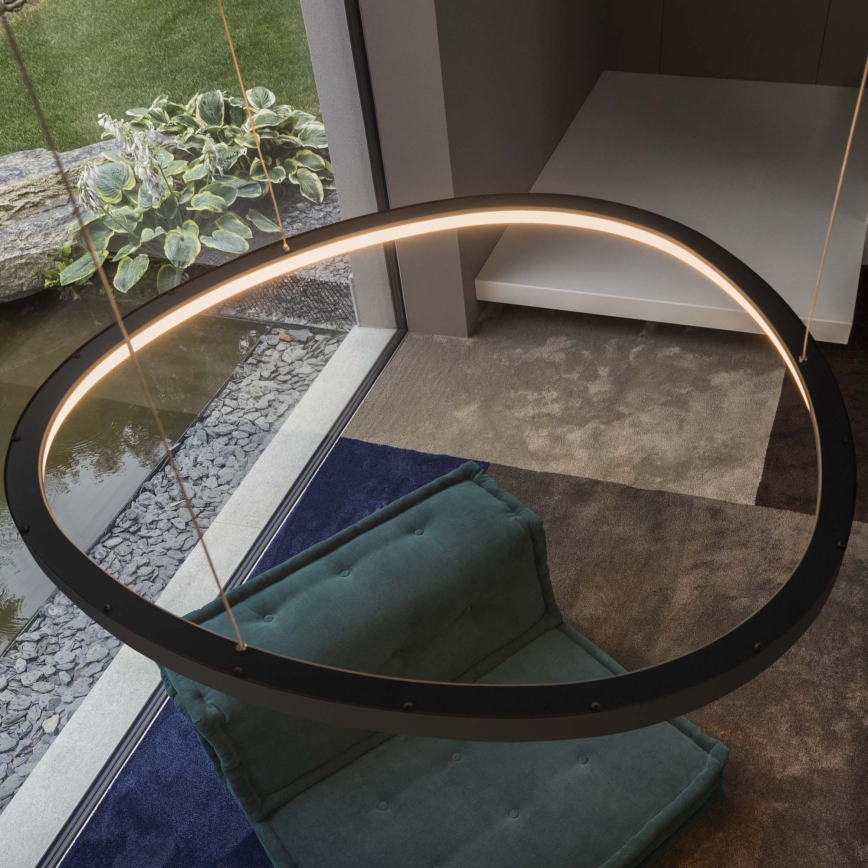 Ideal Lux - LED luster na lanku GEMINI LED/47W/230V 2700K pr. 61 cm CRI 90 čierna