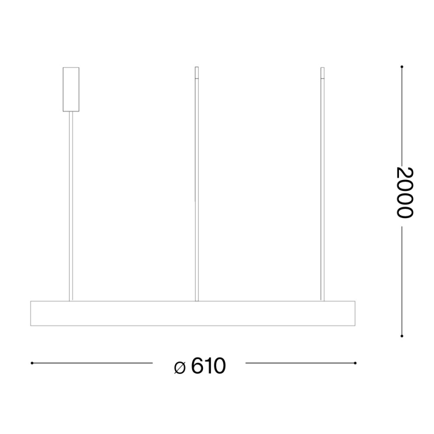 Ideal Lux - LED luster na lanku GEMINI LED/47W/230V 4000K priemer 61 cm CRI 90 mosadz