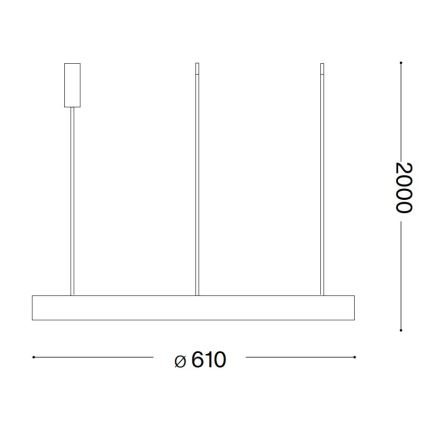Ideal Lux - LED Luster na lanku GEMINI LED/48W/230V pr. 61 cm CRI 90 zlatá