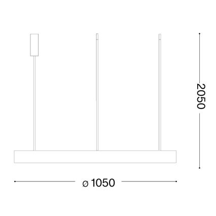 Ideal Lux - LED luster na lanku GEMINI LED/78W/230V 2700K pr. 105 cm CRI 90 mosadz