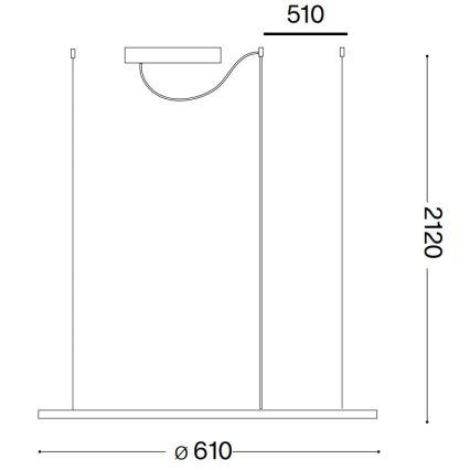 Ideal Lux - LED Luster na lanku HULAHOOP LED/28W/230V 3000K pr. 61 cm CRI 90 biela