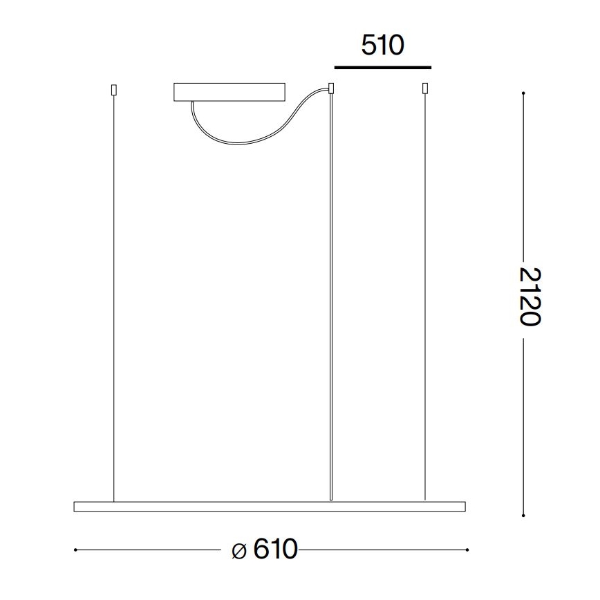Ideal Lux - LED Luster na lanku HULAHOOP LED/28W/230V 3000K pr. 61 cm CRI 90 biela