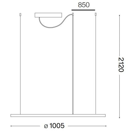 Ideal Lux - LED Luster na lanku HULAHOOP LED/46W/230V 3000K pr. 100 cm CRI 90 biela