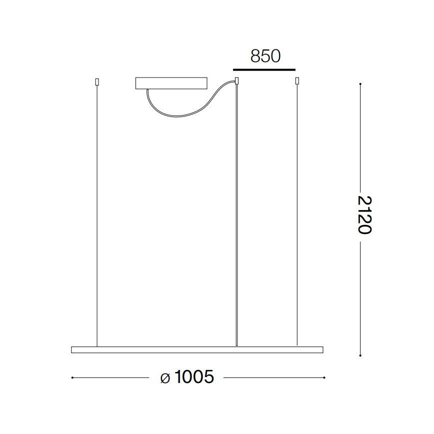 Ideal Lux - LED Luster na lanku HULAHOOP LED/46W/230V 3000K pr. 100 cm CRI 90 biela