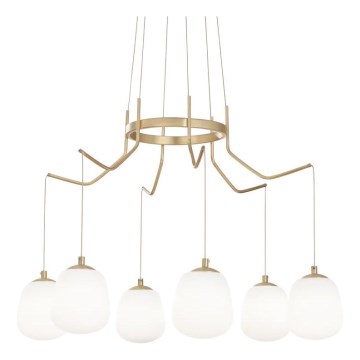 Ideal Lux - LED Luster na lanku KAROUSEL 6xG9/3W/230V pr. 72 cm mosadz