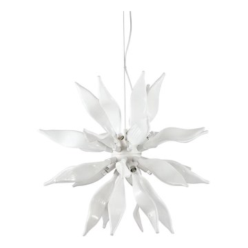 Ideal Lux - LED Luster na lanku LEAVES 8xG9/3W/230V pr. 63 cm biela