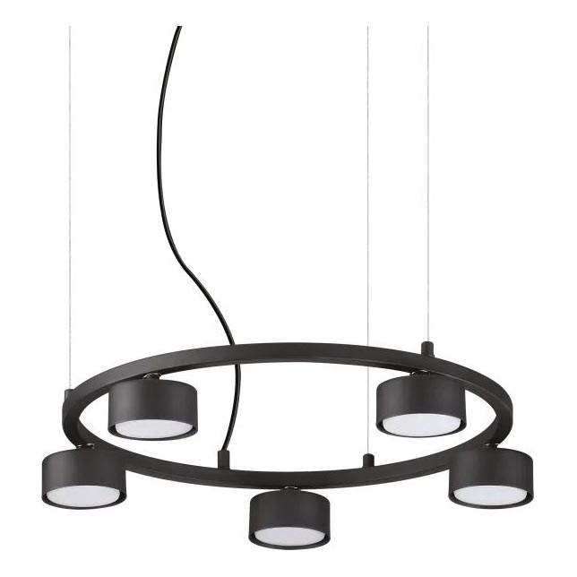 Ideal Lux - LED Luster na lanku MINOR 5xGX53/9W/230V pr. 50 cm čierna