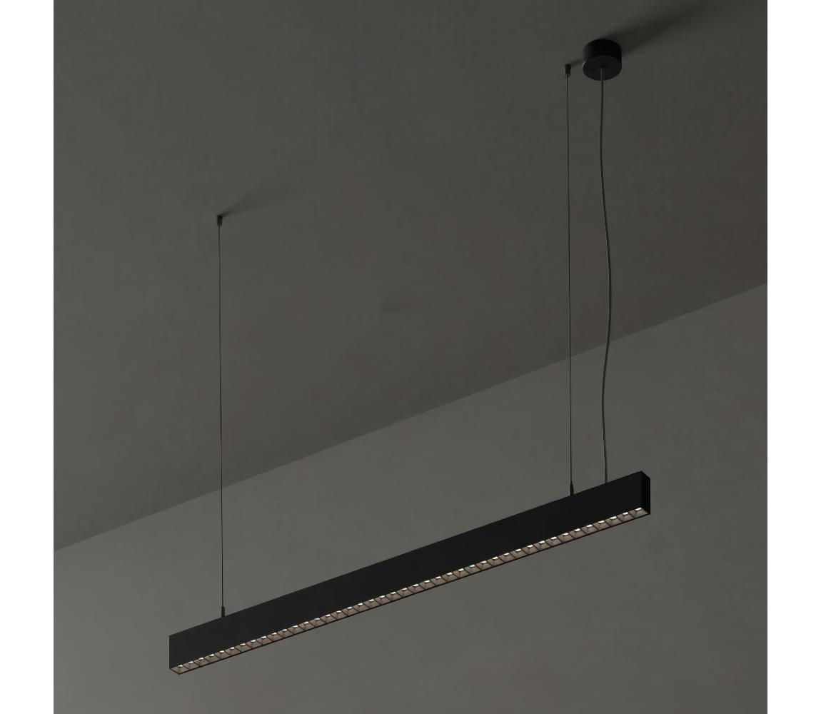 Ideal Lux - LED luster na lanku OFFICE LED/30W/230V 3000K CRI 90 čierny 271187